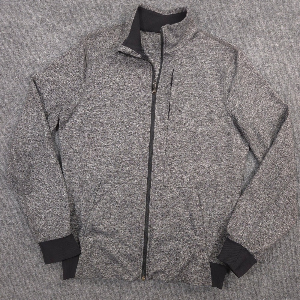Lululemon PrePost Jacket Mens L Gray Full Zip Performance Gym Training Casual